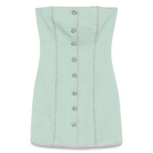 Мини-платье без бретелей из букле Rotate, spray