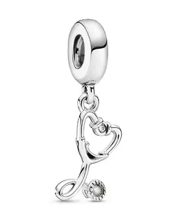 Подвеска-Сердце в виде стетоскопа из кубического циркония Pandora, clear