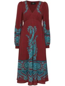 ETRO платье миди с принтом пейсли, красный