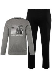 Длинная пижама Men Plus, Basalt Grey/Mottled Grey