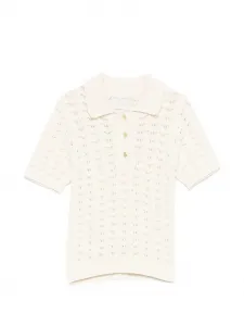 Ажурная рубашка-поло Forte Forte, бежевый