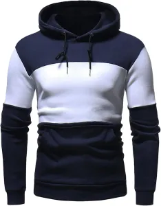 Мужской худи с цветными блоками и карманом
