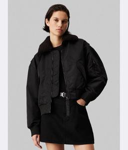 Бомбер женский Calvin Klein Jeans атласный, черный