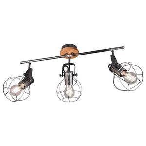 Потолочный светильник Loistaa Madras II, цельное железо/сосна - 3 пламени