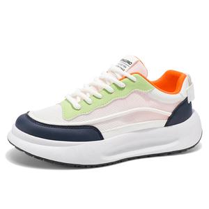 Амортизирующие, износостойкие, легкие, нескользящие, низкие, повседневные туфли для мужчин LINGPAO, White Green