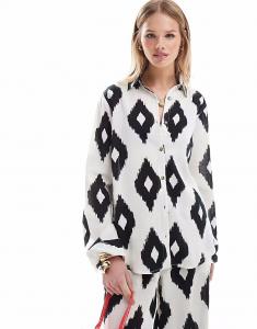 Пляжная рубашка свободного кроя с монохромным принтом Accesorize Accessorize