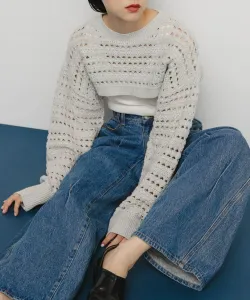 Болеро ажурной вязки Kbf, цвет L.Gray