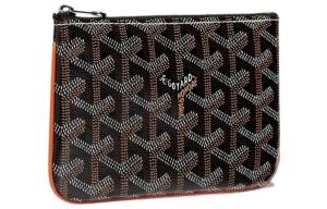 GOYARD Сенат холщовый клатч мини кошелек для карт из телячьей кожи унисекс коричневый