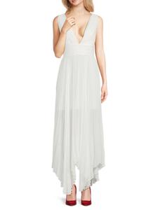 Асимметричное плиссированное платье макси Adrianna Alice + Olivia, белый