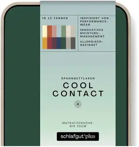 Простыня Schlafgut "Cool Contact", 100% гребённая микрофибра 140-160х200 см, 1 шт., цвет Green Deep