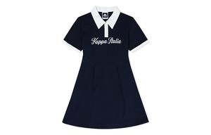 Женское платье с коротким рукавом Kappa цвета полуночно-синий, Полуночно-синий черный-906
