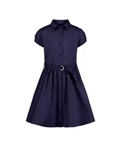Платье-рубашка из поплина с поясом для больших девочек Nautica, синий