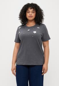 Футболка ONLY Carmakoma CARKITA LIFE O NECK TEE , Magnet /Dark Grey