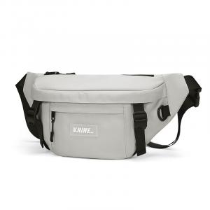 Тканевая наплечная сумка через плечо слинг-бэг большого размера унисекс мультиколор V.NINE, бежевый абрикос (Модель 2)