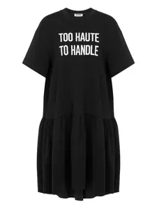 Ярусное платье мини Moschino, черный