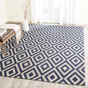 Ковер SAFAVIEH, 153 x 244 см, Cedar Brook Collection, Ivory & Navy, ручной работы из джута, идеален для помещений с высокой проходимостью в гостиной, спальне (CDR238G)