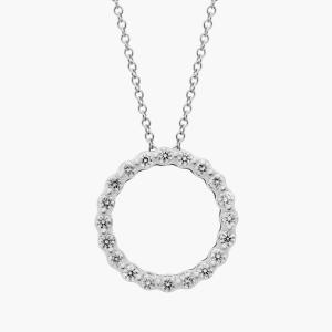 Подвеска с плавающим бриллиантовым кругом из 14-каратного белого золота (1/2 карата) Blue Nile