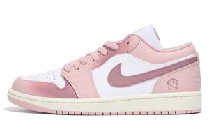 Jordan Баскетбольные кроссовки Air 1 Anti-Slip, износостойкие, низкие, винтажные, женские, розовые, белые