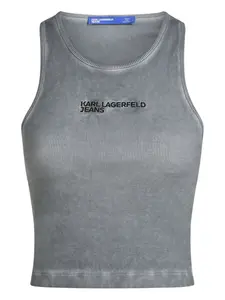 Топ из ребристого хлопка Karl Lagerfeld Jeans, серый
