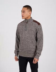 Джемпер Quarter с воротником-стойкой на молнии коричневого цвета Brave Soul
