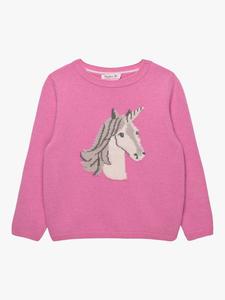 Детский свитер с волшебным единорогом Trotters, Bright Pink