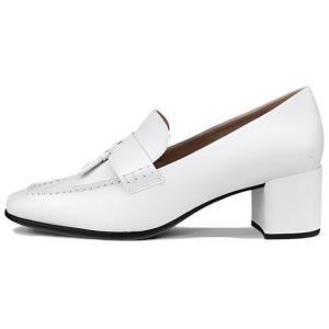 Ecco Лоферы женские белые 6,5 см