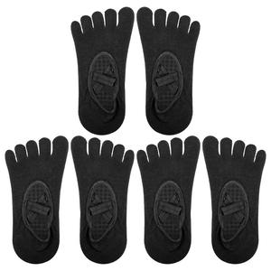 3 пары носков для йоги. Носки с пятью пальцами. Балетные носки с ручками для женщин. Светло-фиолетовые. Unique Bargains, черный