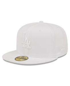 Мужская приталенная кепка Los Angeles Dodgers белая на белом 59FIFTY New Era