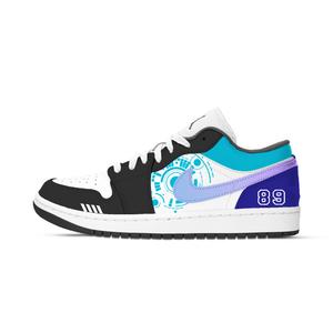 Jordan Кроссовки Air 1 Mechanical Numbers устойчивые к истиранию низкие винтажные баскетбольные Unisex Black White Purple