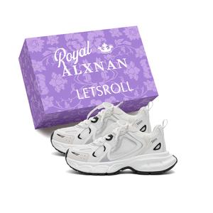 Alxnan Женские белые кроссовки на массивной подошве с низким верхом, цвет White Box