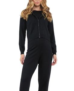 Вязаная толстовка с капюшоном для кормления Ripe Maternity Reese, черный