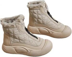 Женские зимние сапоги с водонепроницаемой мембраной, с флисовой подкладкой, противоскользящие, средней высоты, теплые Hhhchpm, White