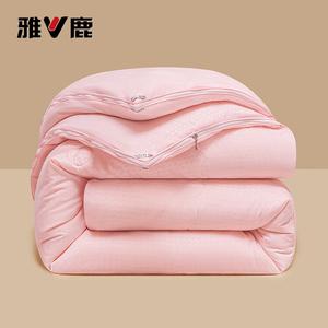 Yalu Одеяло двойное 220х240 см, вес 4+8 кг, на молнии, из соевого волокна, клетка, розовое