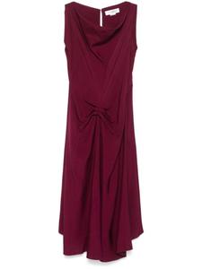 Victoria Beckham платье миди со складками, фиолетовый