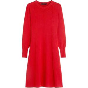 MaxMara Женское платье с длинным рукавом красное