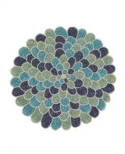 Набор из 4 салфеток с бисером «Peacock Glamour», 36 смx36 см Saro Lifestyle, синий