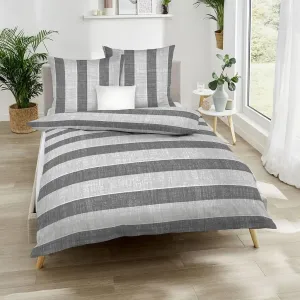 Постельное белье Dream Sleep Mako-Satin College 200x220 см + 2x 80x80 см серый Traumschlaf