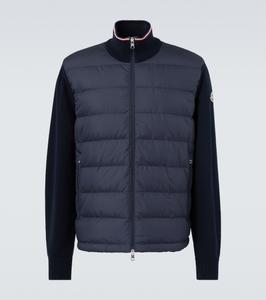 Кардиган из хлопка с нижней панелью Moncler, Obsidian Blue