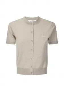 Кардиган с короткими рукавами Baby fox Maison Kitsuné, бежевый