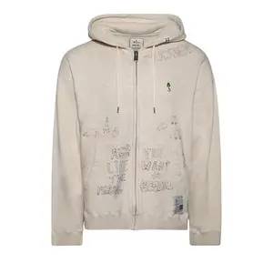 Худи Maison Mihara Yasuhiro Distressed Graffiti Print Zip-Up Hoodie 'White', белый