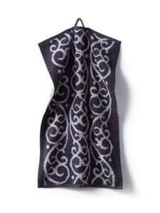 Grace Grand Spa Гостевое полотенце с рисунком аканта, полностью темно-серого цвета