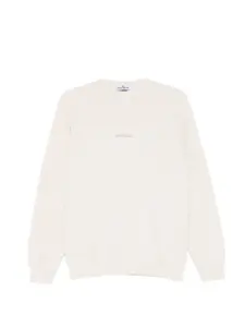 Свитшот с логотипом и круглым вырезом Stone Island Junior, бежевый