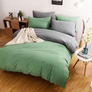 LUOLAI HOME Комплект постельного белья, 4 предмета, простыня на резинке 150 см, пододеяльник 150x200 см, цвет лайм зеленый + серый