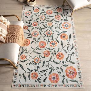 Ковер nuLOOM, 122 x 183 см, со стиральной поверхностью, водонепроницаемый, устойчивый к пяткам, винтажный традиционный ковер для гостиной, столовой, офиса, Jaliyah Ivory