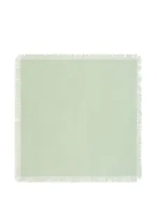 Квадратный шарф из саржи с бахромой Bompard, зеленый