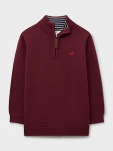Детский хлопковый джемпер с молнией Crew Clothing, Mid Red