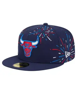 Мужская темно-синяя кепка 59FIFTY Chicago Bulls Americana Fireworks New Era