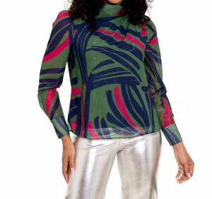 Алая блузка с ленточным кантом Alden Adair, Ribbon Rib