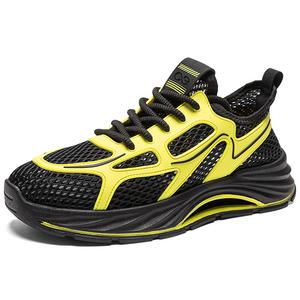 Износостойкие, нескользящие, низкие повседневные туфли для мужчин LINGPAO, Black Yellow