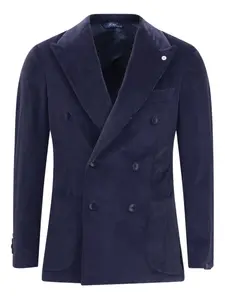 Двубортный пиджак с заостренными лацканами Gi Capri, синий